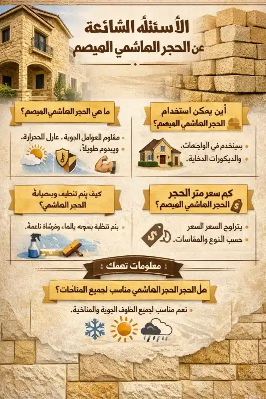 الحجر الهاشمي الهيصم: القوة والجمال في تصميم واجهاتك مع شركة التميز للمقاولات والديكور الحجر الهاشمي الهيصم