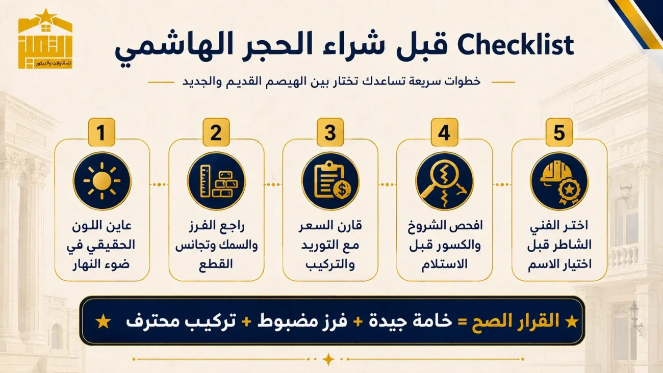 قائمه قبل شراء الحجر الهاشمي