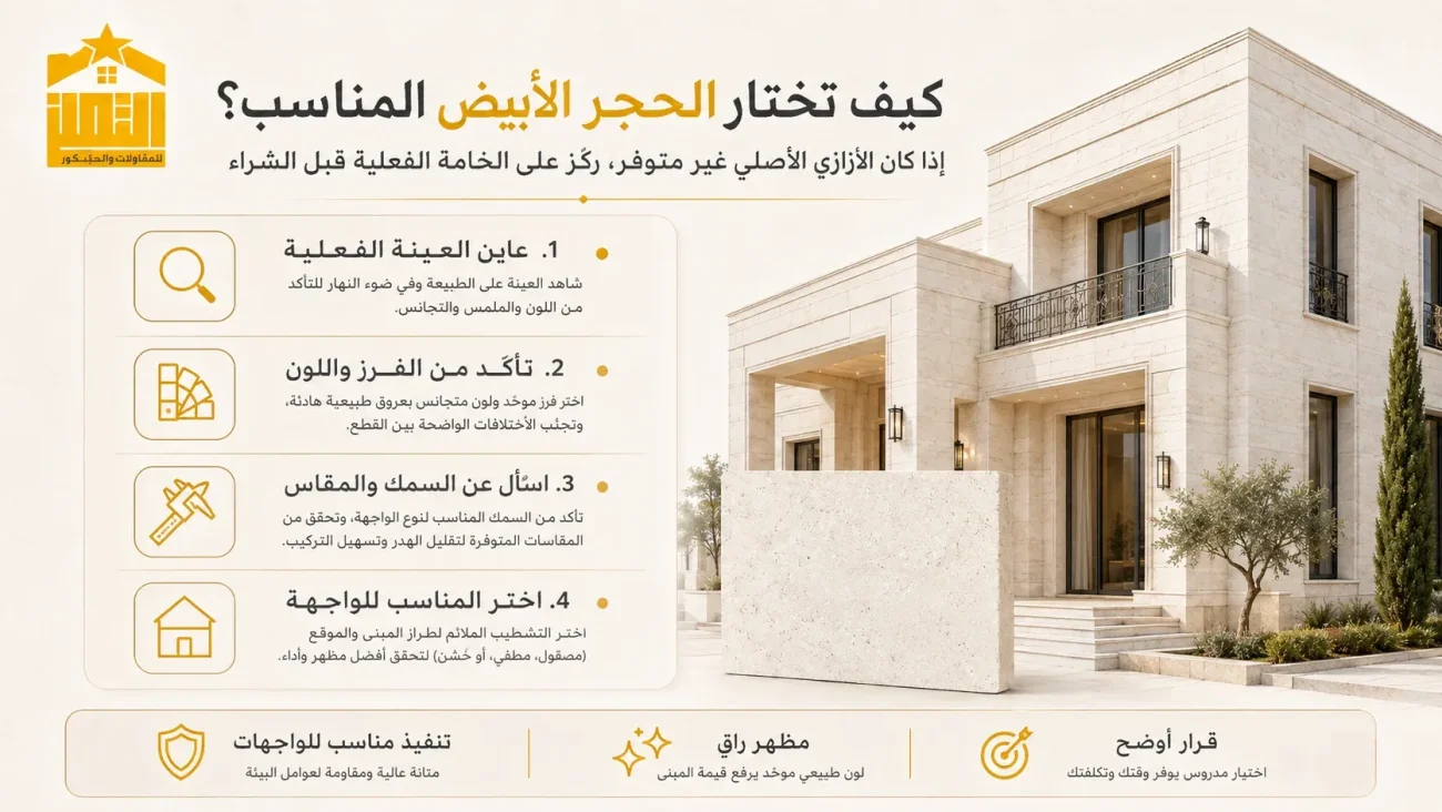 هل الحجر الأبيض الشبيه بالأزازي مناسب لواجهة البيت